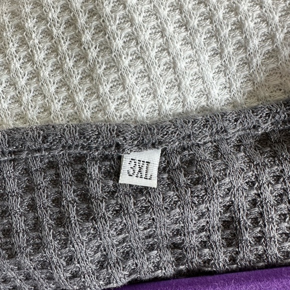 Grey and white colorblock long sleeve top, plus size 3XL, SHEIN - Picture 5 of 10